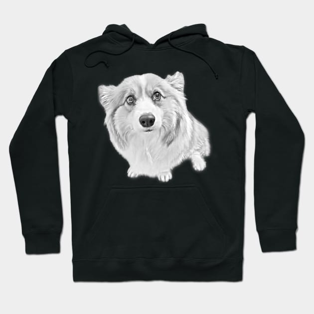 Pembroke Welsh Corgi Pencil Design Hoodie by Kawaii Sketch